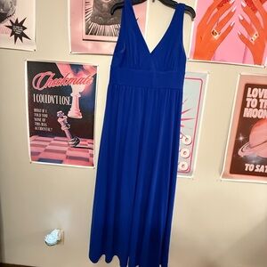 💰Ever Pretty Blue V-Neck Sleeveless Maxi Dress